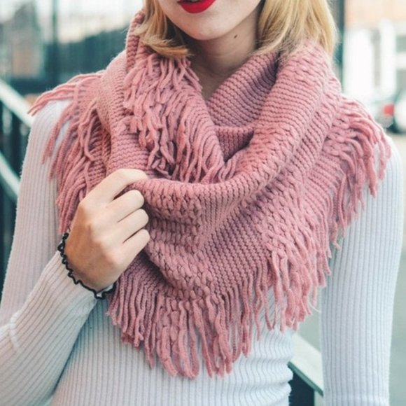 Mauve Fringe Soft Infinity Scarf - Picture 1 of 1